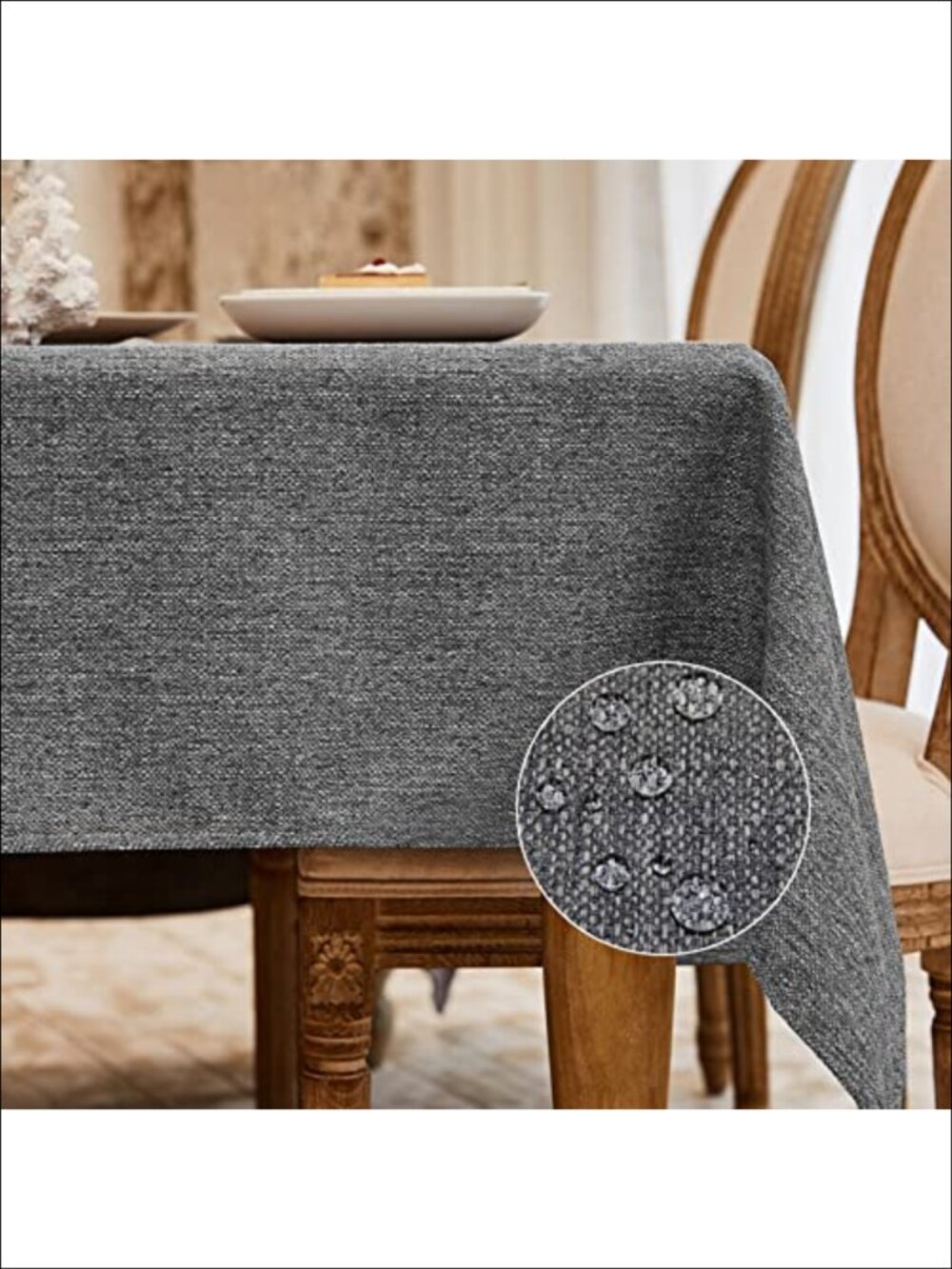 Waterproof Wrinkle Resistant Tech Linen Tablecloth Rectangular 118x57